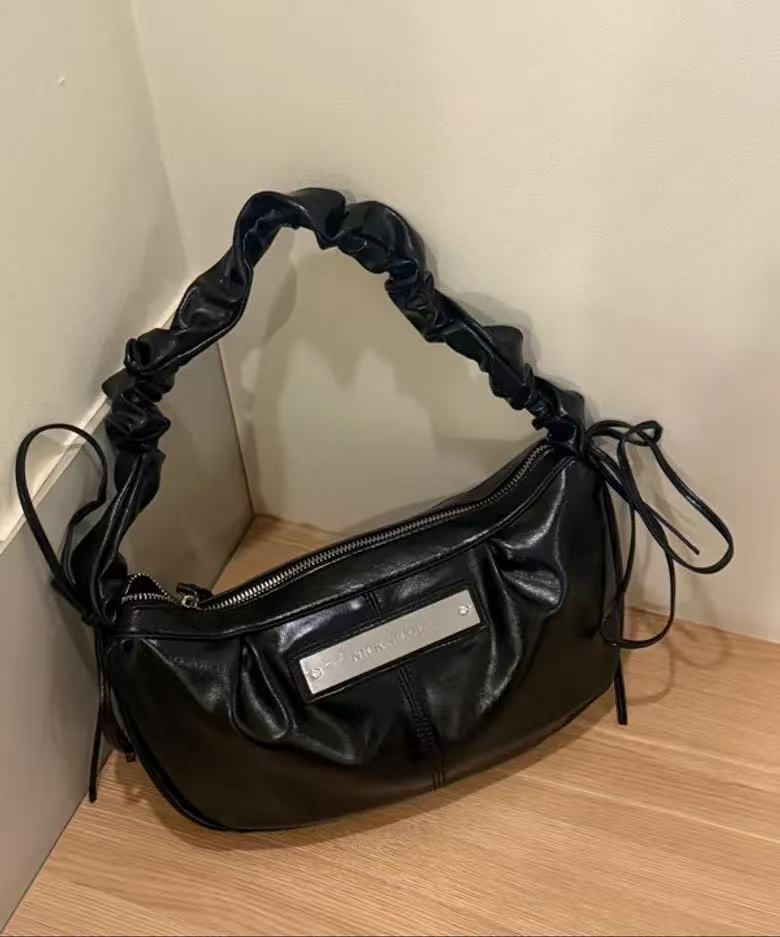 Nick Nicole Crystal Shirring Ribbon Round Bag - 5 colors