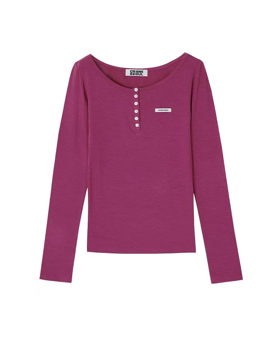 Crank Basic Henley Neck Top - 4 colors