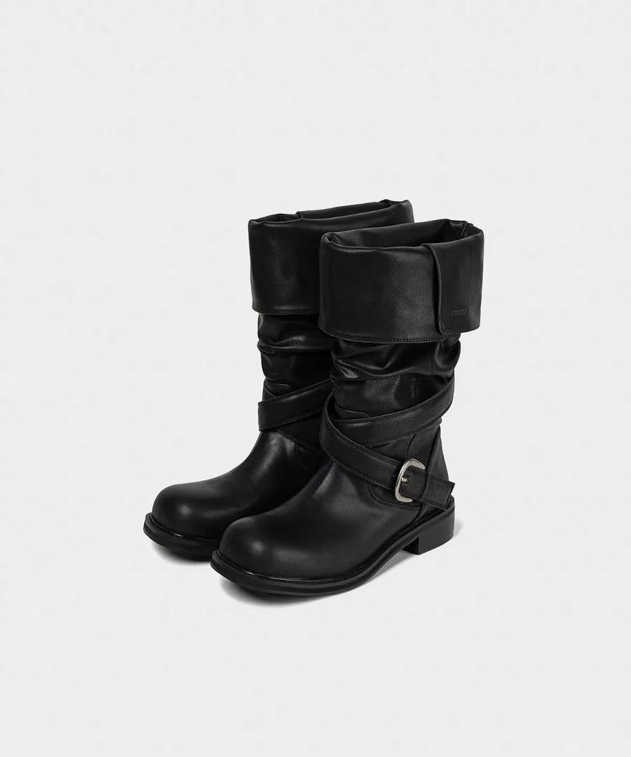 KHIHO Raven Foldable Buckle Boots - 3 colors