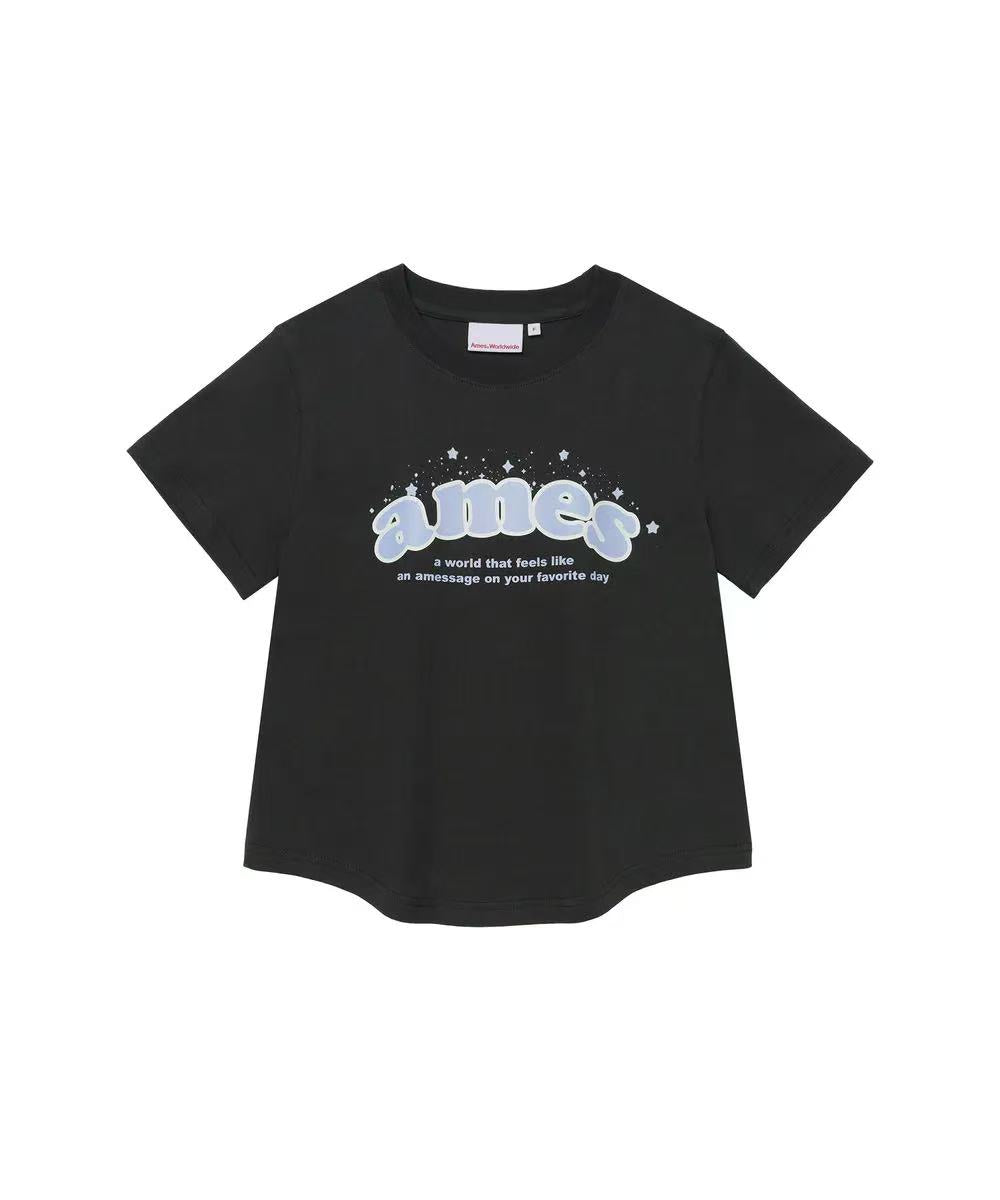 Ames Worldwide Shining Ames Round Hem Crop Tee - 3 colors