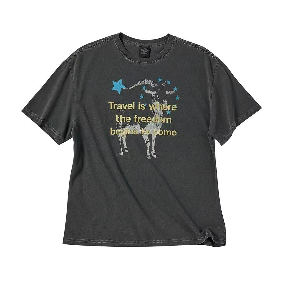 Travel Freedom Pigment Overfit Tee - 3 colors