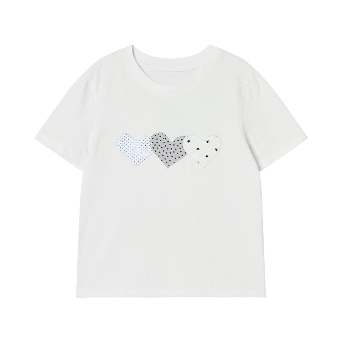 Rogin & Rosie Silver Star Heart Patch Cotton T-shirt