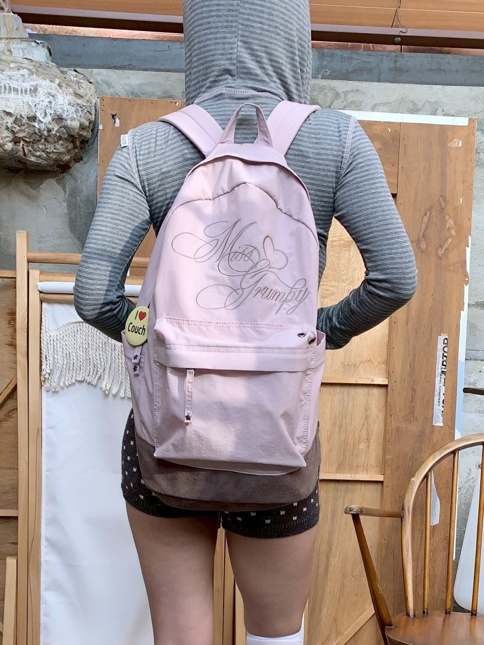 Sculptor Grumpy Girl Nylon Backpack - 3 colors