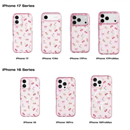 GRAGG Magsafe Layers Frame Case Clear Pink - scatter flower