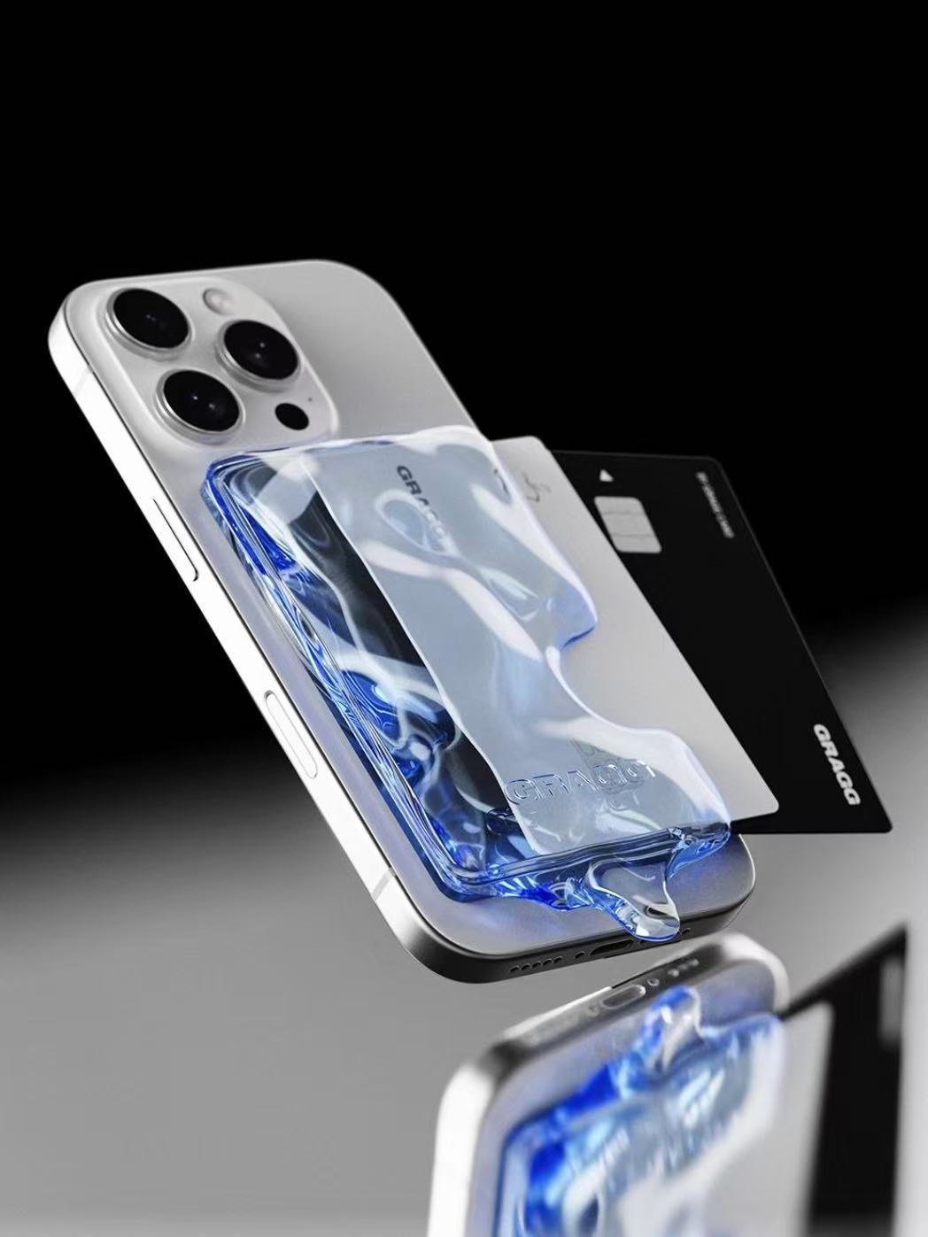 GRAGG Double Magsafe Card Slot - clear blue