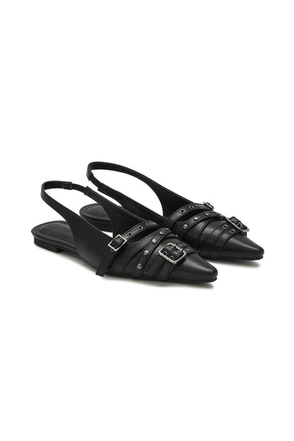 DEINET Buckle Stud and Eyelet Slingbacks - 3 colors