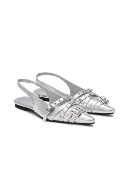 DEINET Buckle Stud and Eyelet Slingbacks - 3 colors