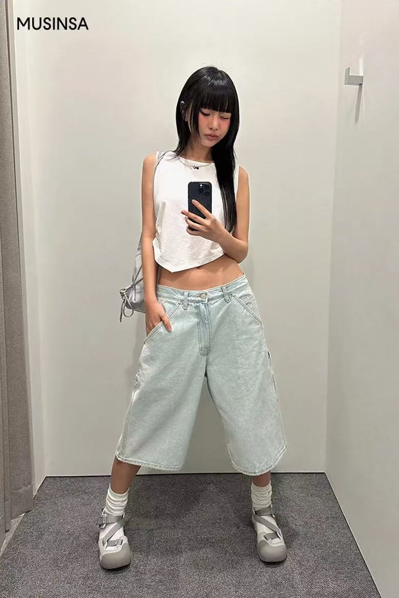 suade Carpenter Denim Shorts - 4 colors