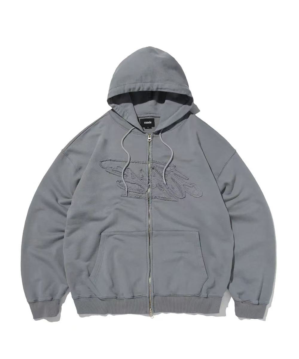 suade Loose Suade Hood Zip Up - 3 colors