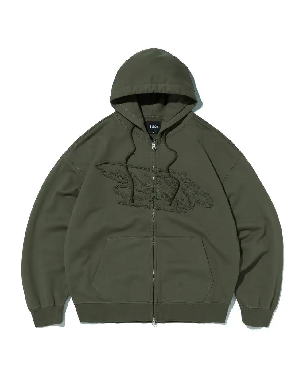suade Loose Suade Hood Zip Up - 3 colors