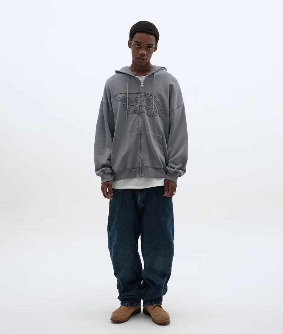 suade Loose Suade Hood Zip Up - 3 colors