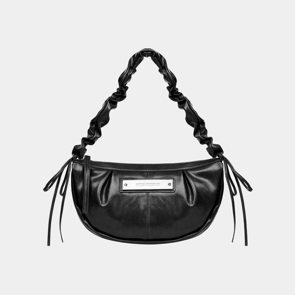 Nick Nicole Crystal Shirring Ribbon Round Bag - 5 colors