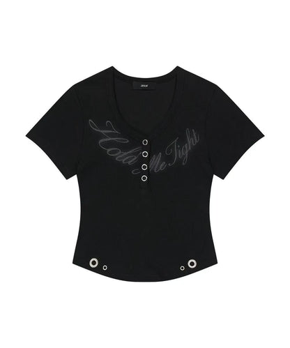asur Henley V-neck Hold T-shirts - 3 colors
