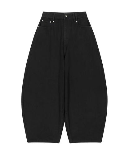 secondsalt Cali Ornament Embroidered Curved Denim Pants - 2 colors