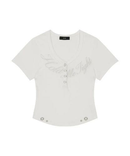 asur Henley V-neck Hold T-shirts - 3 colors