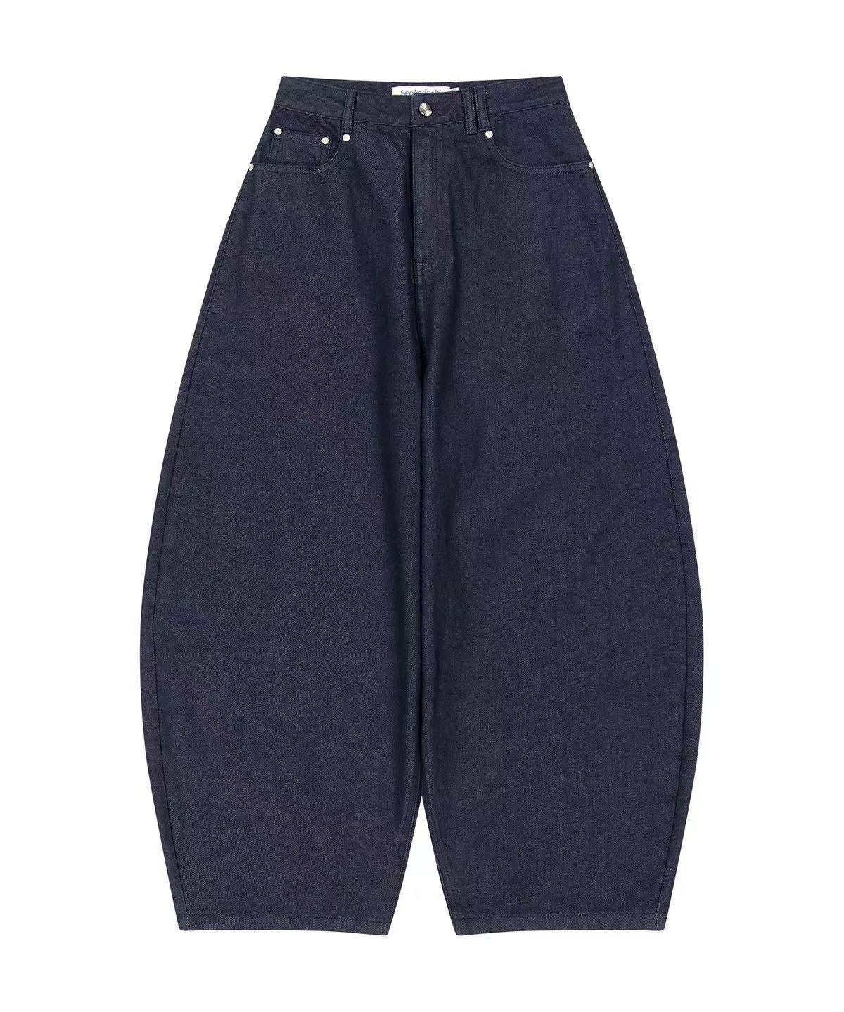 secondsalt Cali Ornament Embroidered Curved Denim Pants - 2 colors