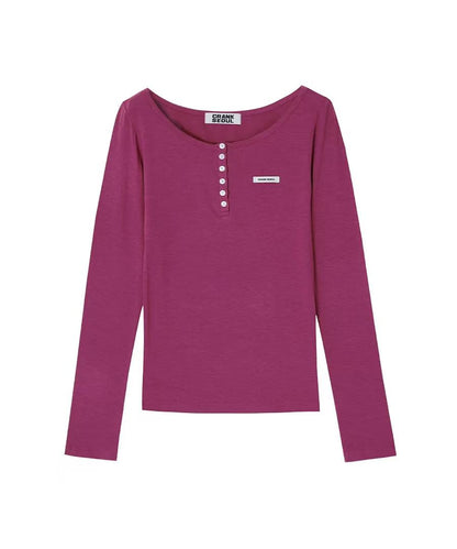 Crank Basic Henley Neck Top - 4 colors