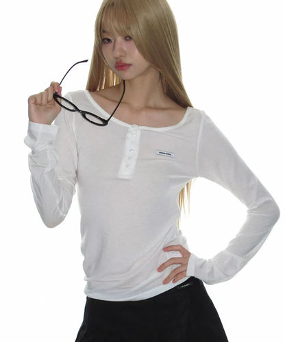 Crank Basic Henley Neck Top - 4 colors