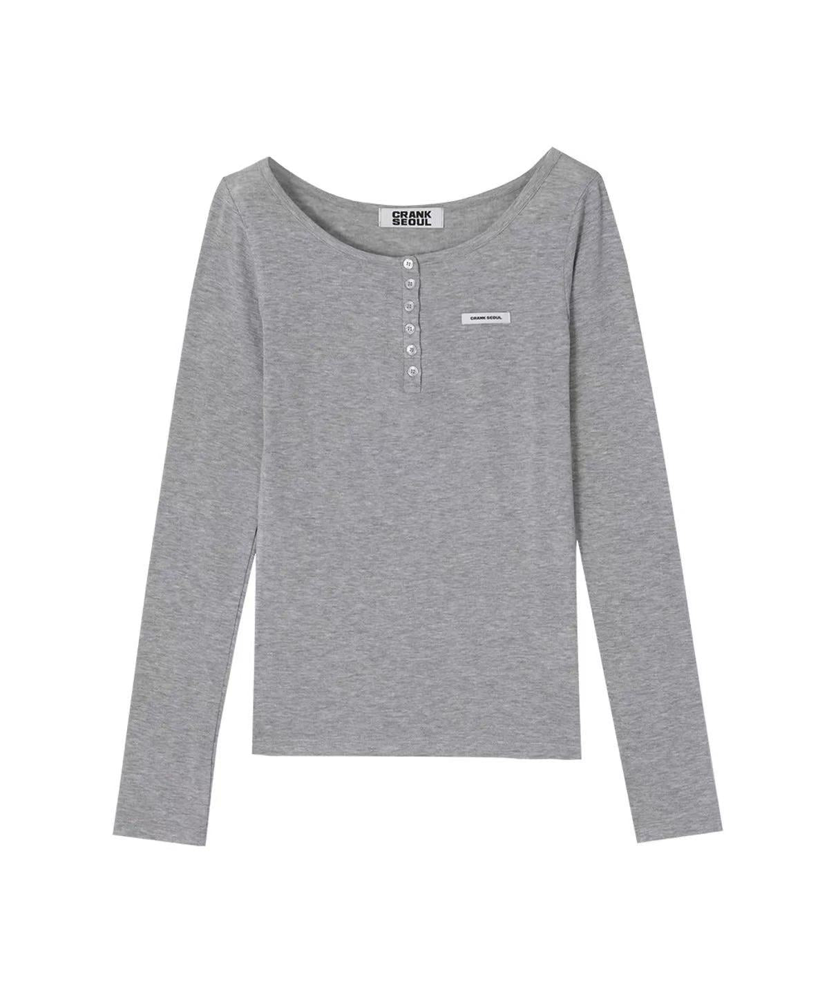 Crank Basic Henley Neck Top - 4 colors