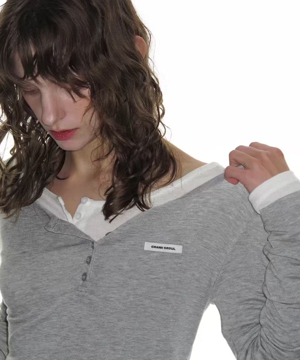Crank Basic Henley Neck Top - 4 colors
