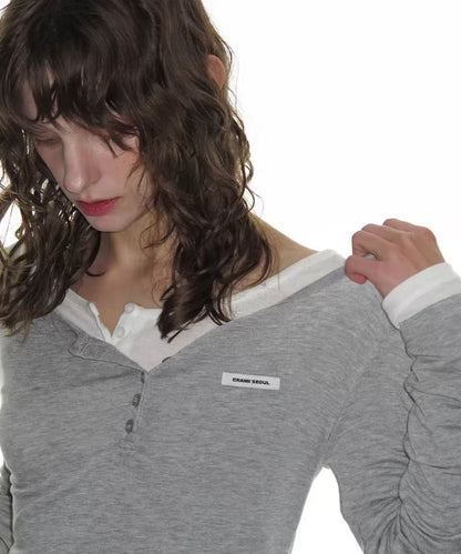 Crank Basic Henley Neck Top - 4 colors