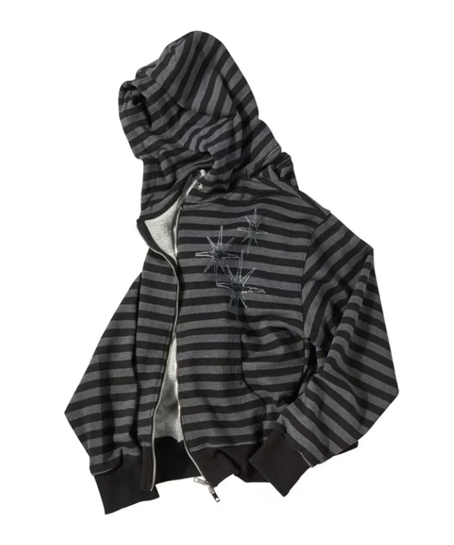 Untitled Starry Night Stripe Hood Zip Up - 2 colors