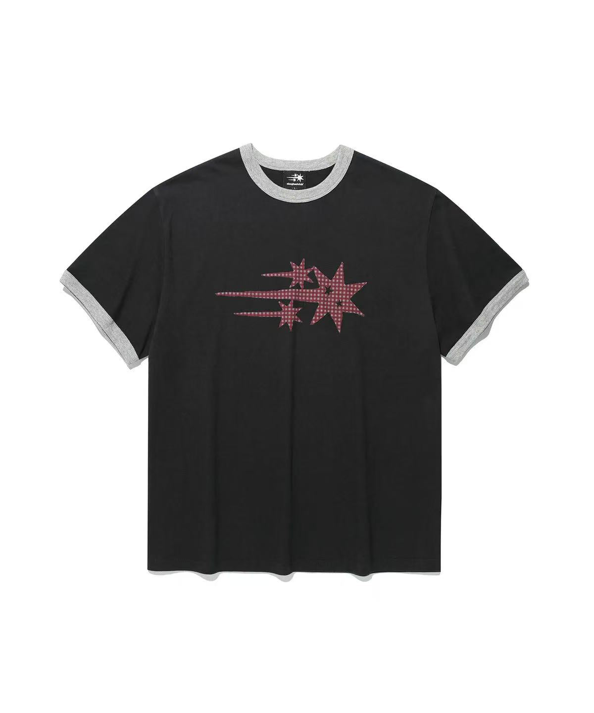 niceghostclub Check 3Star Basic Ringer Tee - 4 colors