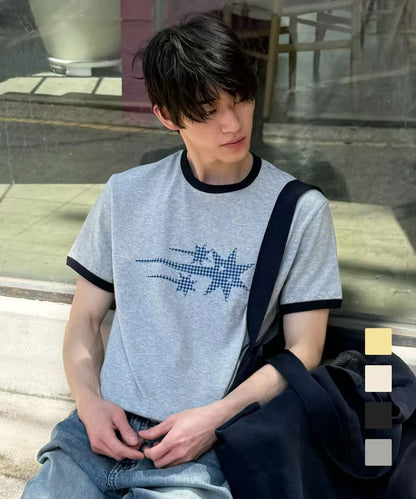 niceghostclub Check 3Star Basic Ringer Tee - 4 colors