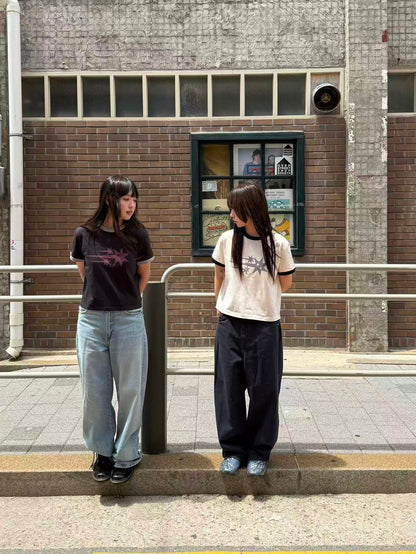 niceghostclub Check 3Star Basic Ringer Tee - 4 colors