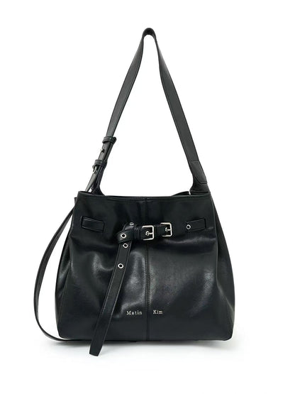 Matin Kim Belted Volunn Mid Bucket Bag