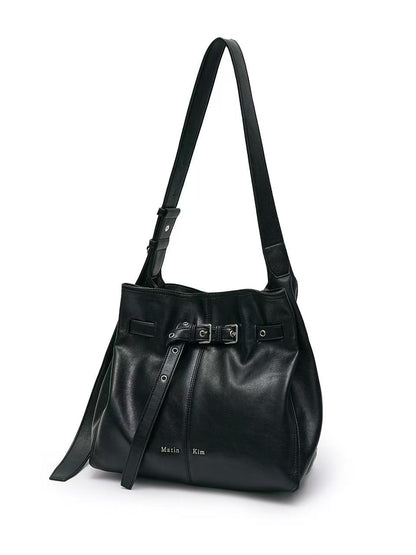 Matin Kim Belted Volunn Mid Bucket Bag