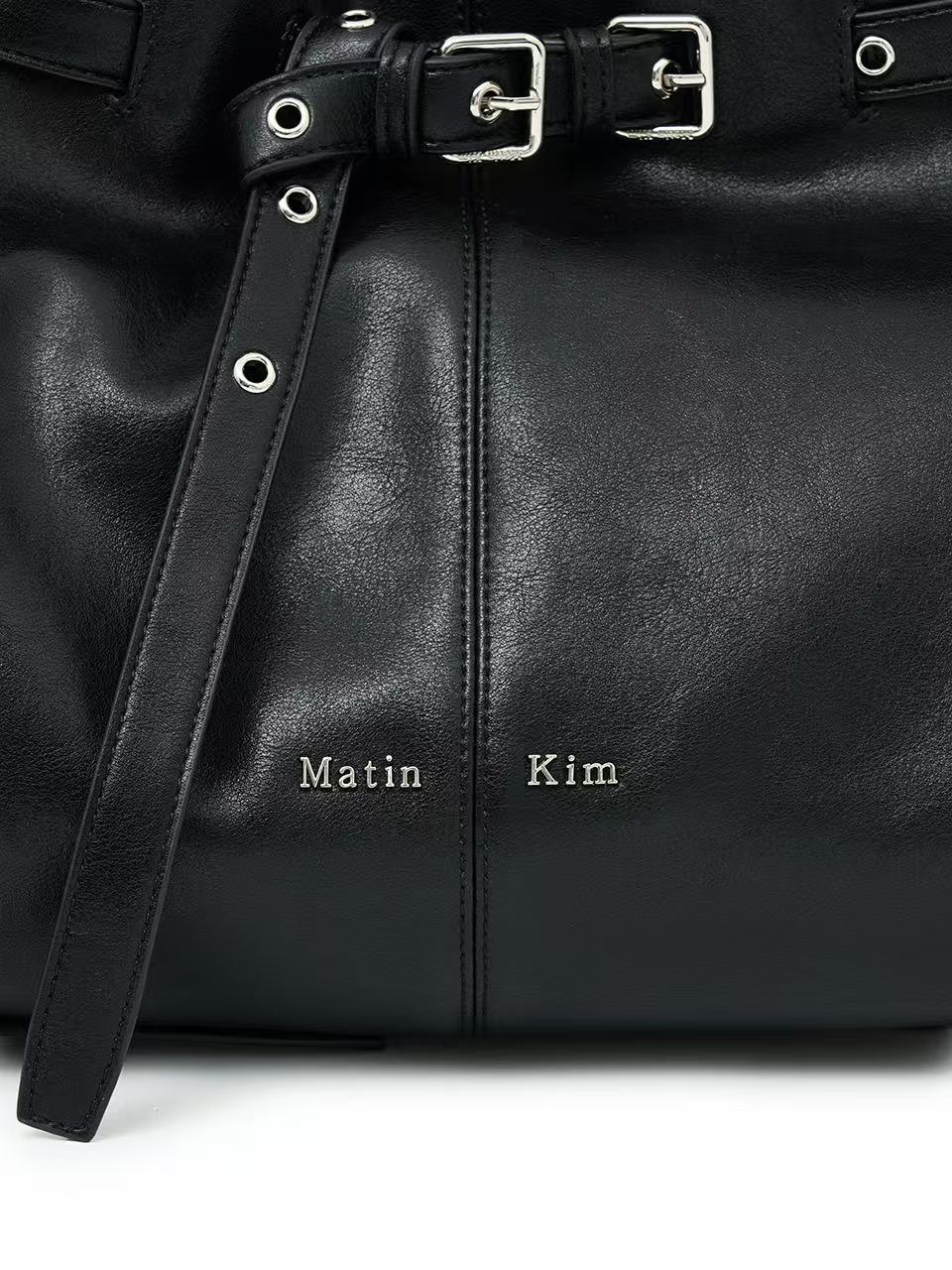 Matin Kim Belted Volunn Mid Bucket Bag