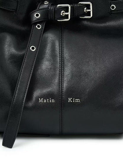 Matin Kim Belted Volunn Mid Bucket Bag