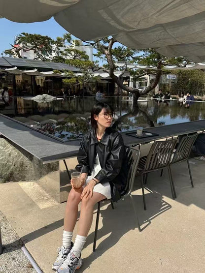 Lady Volume 465-1 Vegan Leather Overfit Jacket
