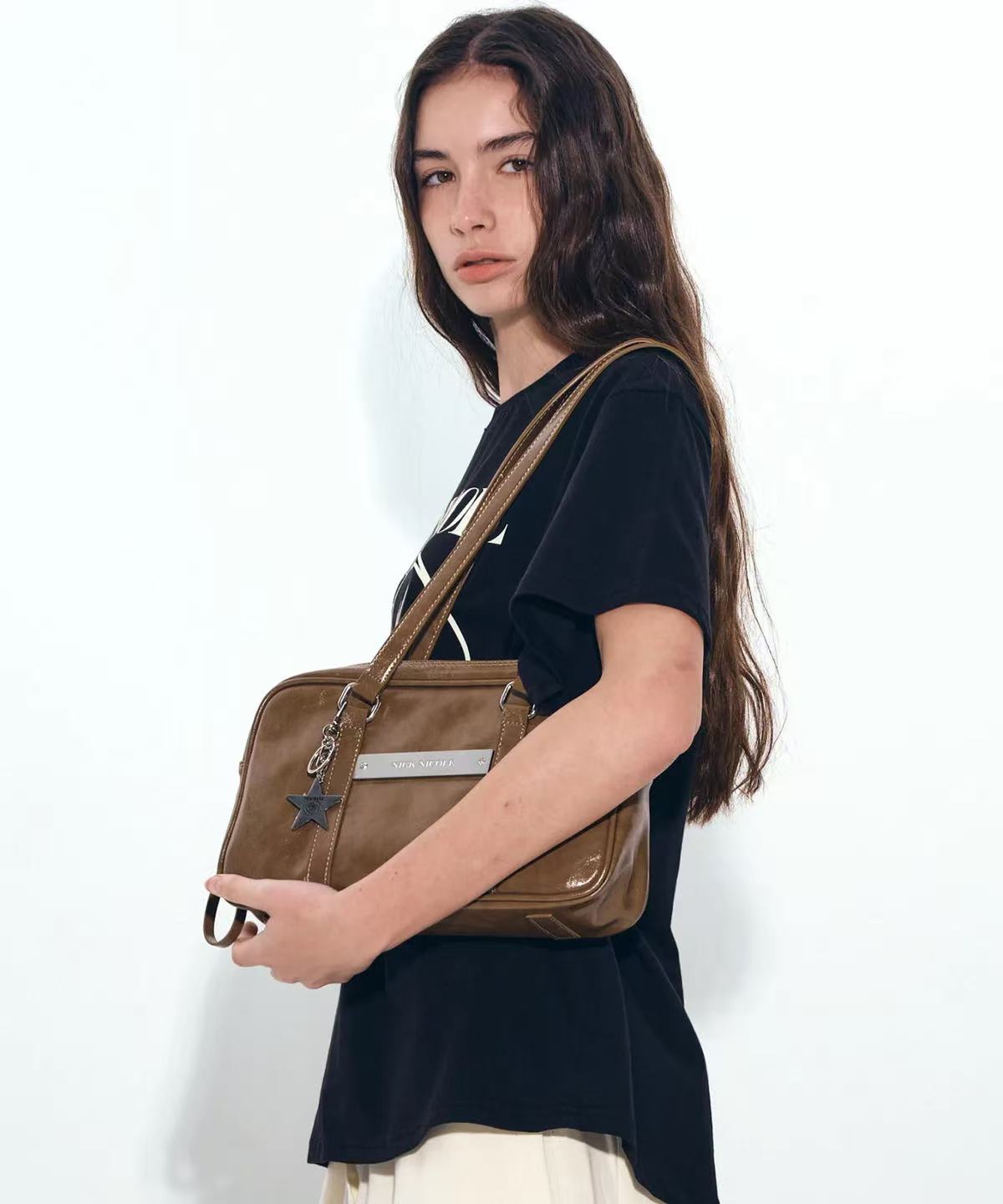 Nick Nicole Crystal Leather Mini Boston Bag - 5 colors