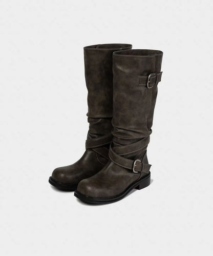 KHIHO Raven Foldable Buckle Boots - 3 colors