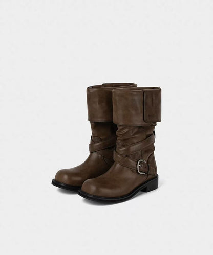 KHIHO Raven Foldable Buckle Boots - 3 colors