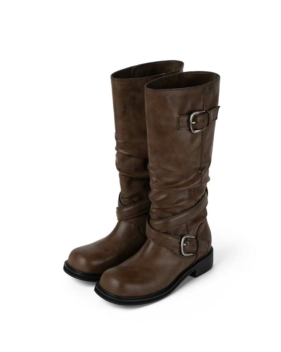 KHIHO Raven Foldable Buckle Boots - 3 colors