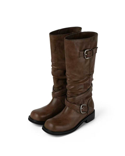KHIHO Raven Foldable Buckle Boots - 3 colors