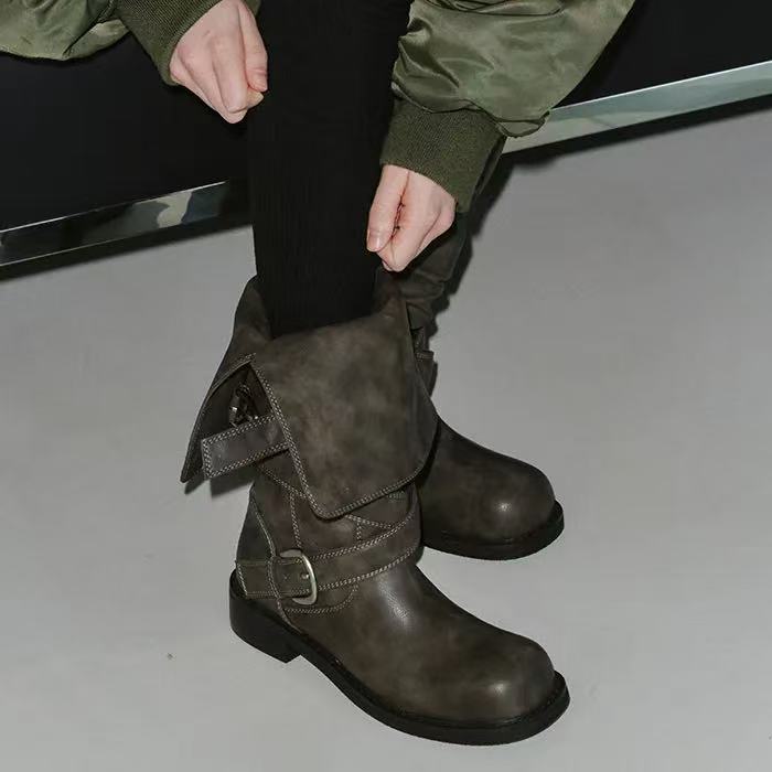 KHIHO Raven Foldable Buckle Boots - 3 colors