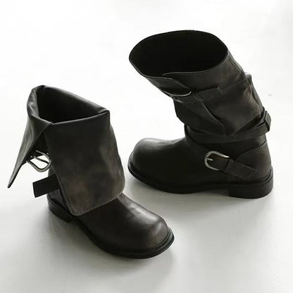 KHIHO Raven Foldable Buckle Boots - 3 colors