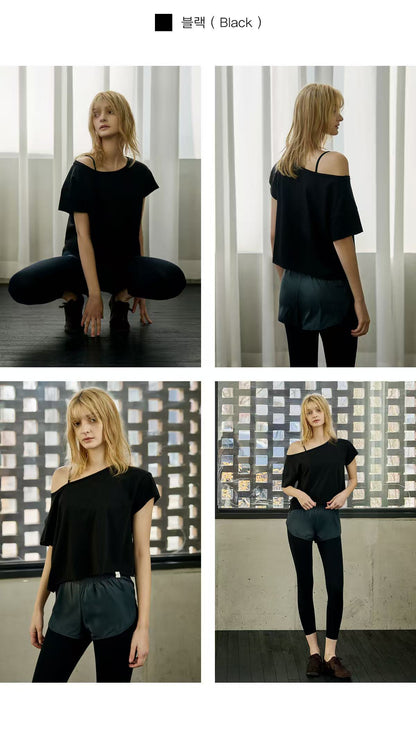 Deviwear One Shoulder Loose-fit Tee (T0145) - 8 colors