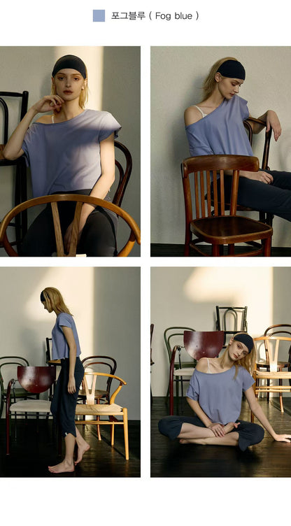 Deviwear One Shoulder Loose-fit Tee (T0145) - 8 colors