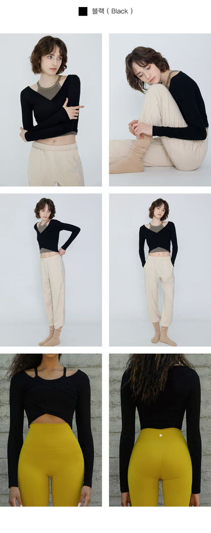 Deviwear Curved Wrap Crop Tee (T0041) - 10 colors