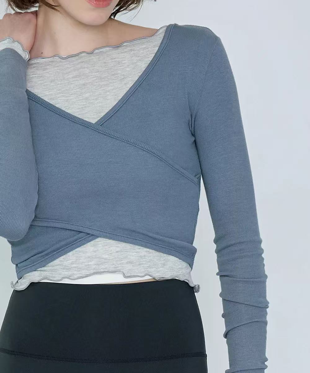 Deviwear Curved Wrap Crop Tee (T0041) - 10 colors