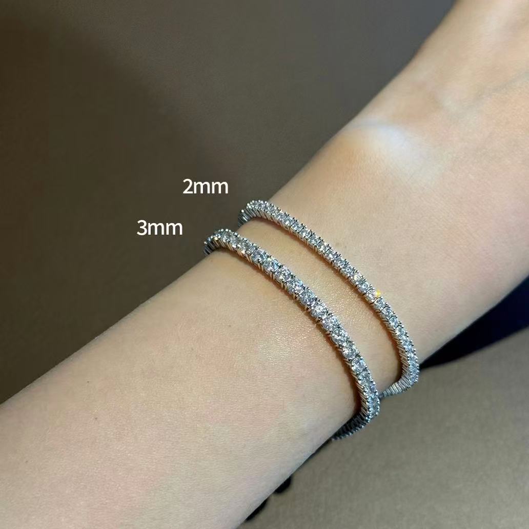 LLOYD White Timeless 3mm Tennis Bracelet (Brass)