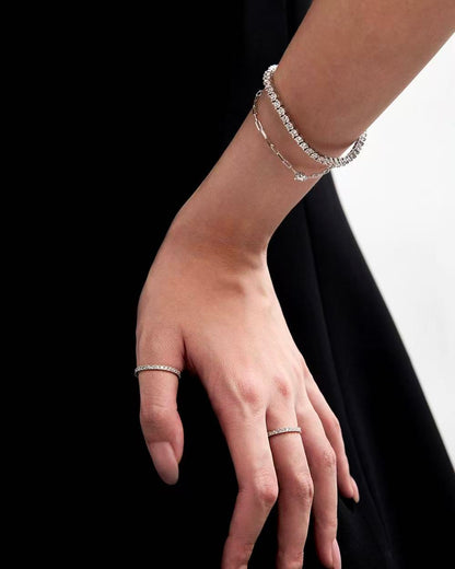 LLOYD White Timeless 3mm Tennis Bracelet (Brass)