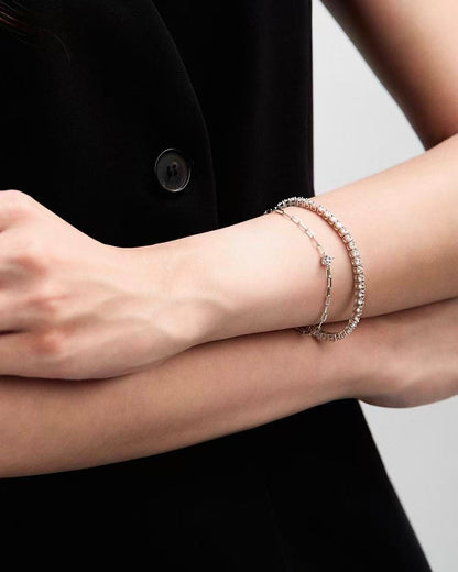 LLOYD White Timeless 3mm Tennis Bracelet (Brass)