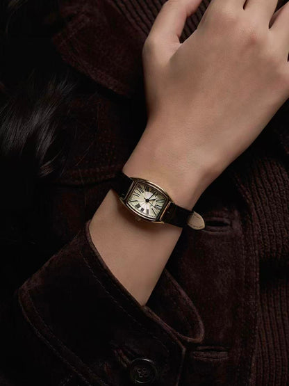 LLOYD Tonneau Vintage Women's Watch - brown