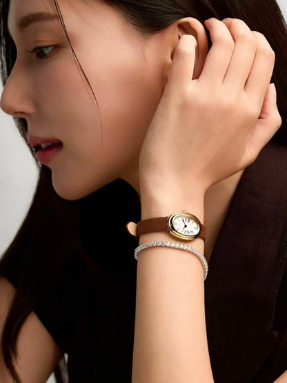 LLOYD Awesome Oval Watch - brown solid